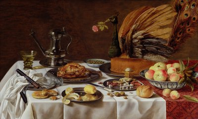 Still Life with a Peacock Pie, 1627 by Pieter Claesz